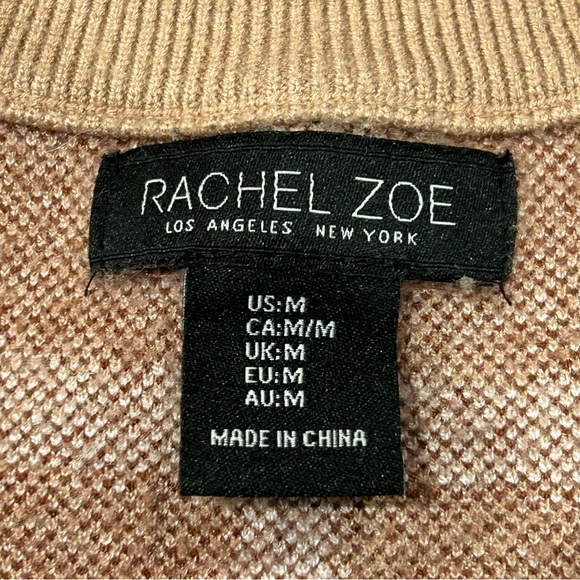 Rachel Zoe Brown Plaid Button-up Cardigan Sweater M - Picture 4 of 9